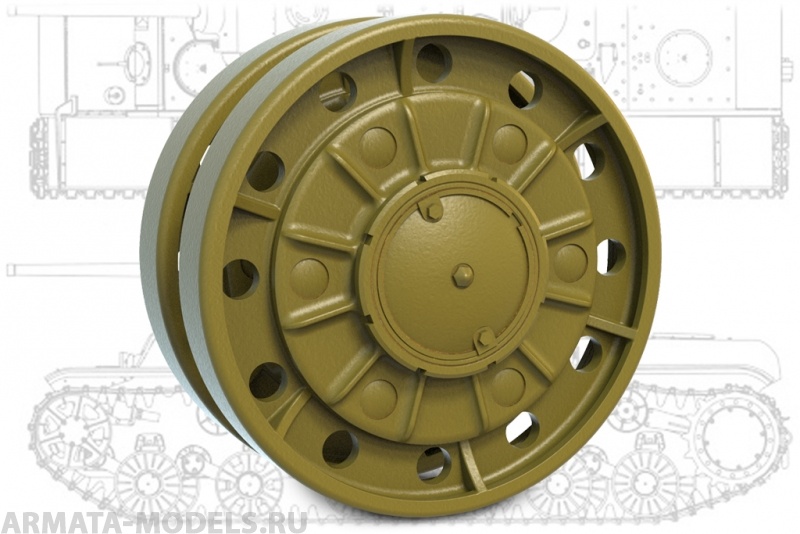 35223MIN КВ-1/КВ-2 Опорный каток усиленный ЧТЗ (Обр. 41г)