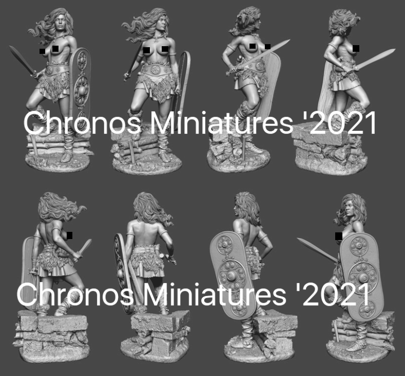 CHM-54249. Миры Фэнтези: Кельтская женщина-воин. 54 мм. Материал - смола. Chronos Miniatures