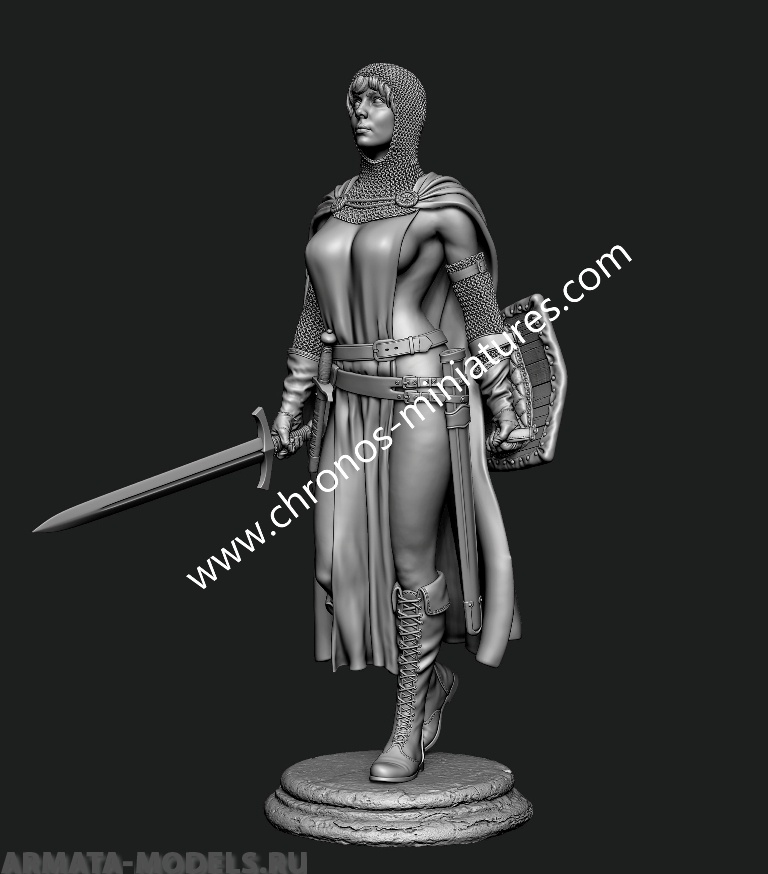 CHM-54303(M). Миры Фэнтези: Тёмная Жанна. Материал - белый металл. Chronos Miniatures