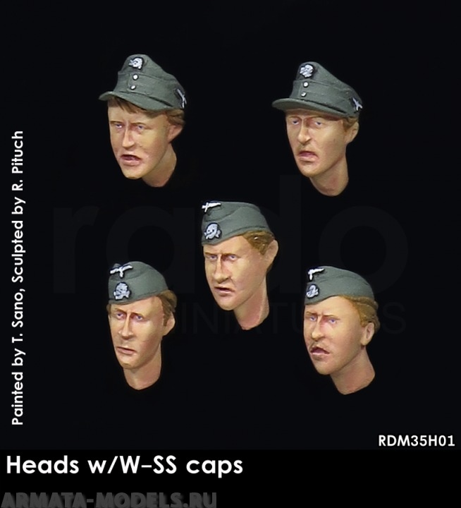 RDM35H01 Немецкие головы в фуражках Heads w/W-SS caps (5 pcs)