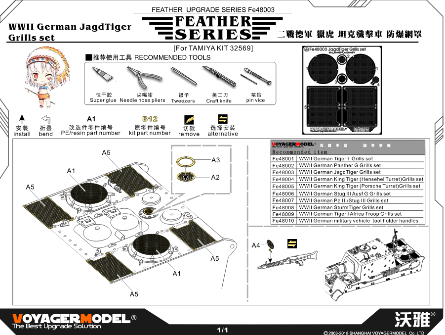 FE48003 WWII German JagdTiger Grills set