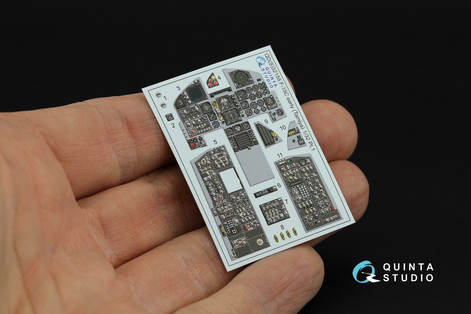 QDS-32155 3D Декаль интерьера кабины F-15C Early/F-15A/F-15J early (Tamiya) (Малая версия)