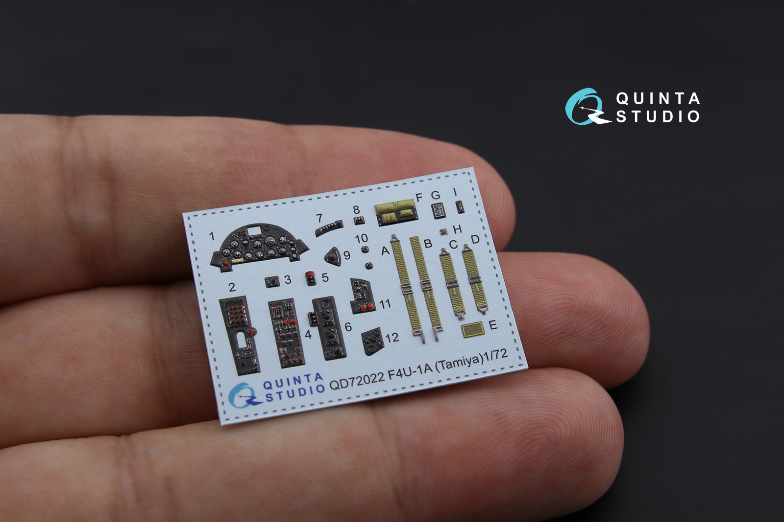 QD72022 3D Декаль интерьера кабины F4U-1A Corsair (для модели Tamiya)