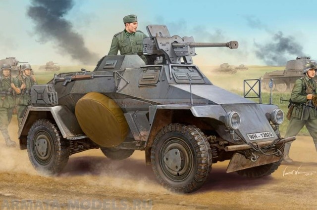83813 Бронеавтомобиль	German Le.Pz.Sp.Wg Sd.Kfz.221 Leichter Panzerspahwagen-Early Hobby Boss