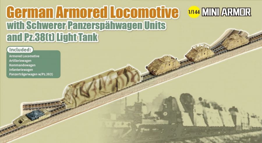 14151Д GERMAN ARMORED LOCOMOTIVE w/SCHWERER PANZERSPAHW Dragon
