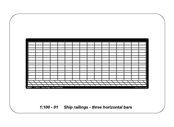 ABR-1:100-–-01  Дополнения для  Railing 3 bar, horizontal для  1/100