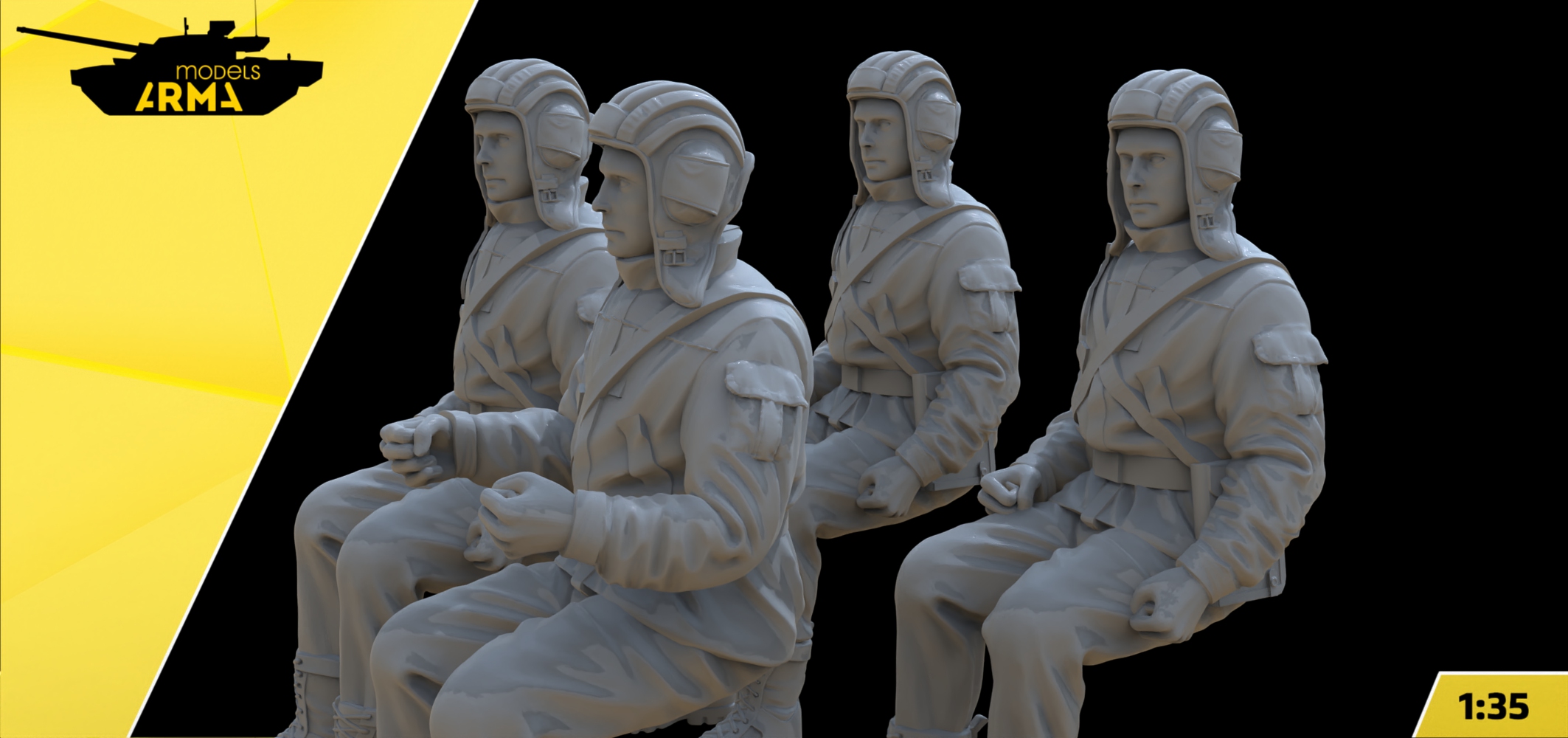 AM35961 Экипаж РСЗО походный 4 фигуры Arma Models