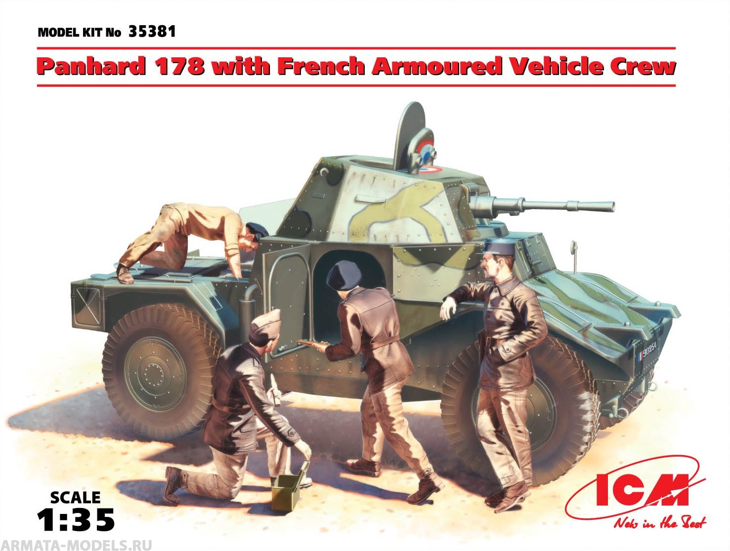 35381 Panhard 178 с французским экипажем бронеавтомобиля ICM