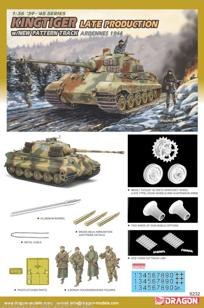 6232Д Танк King Tiger Late (Ardennes 1944) Dragon
