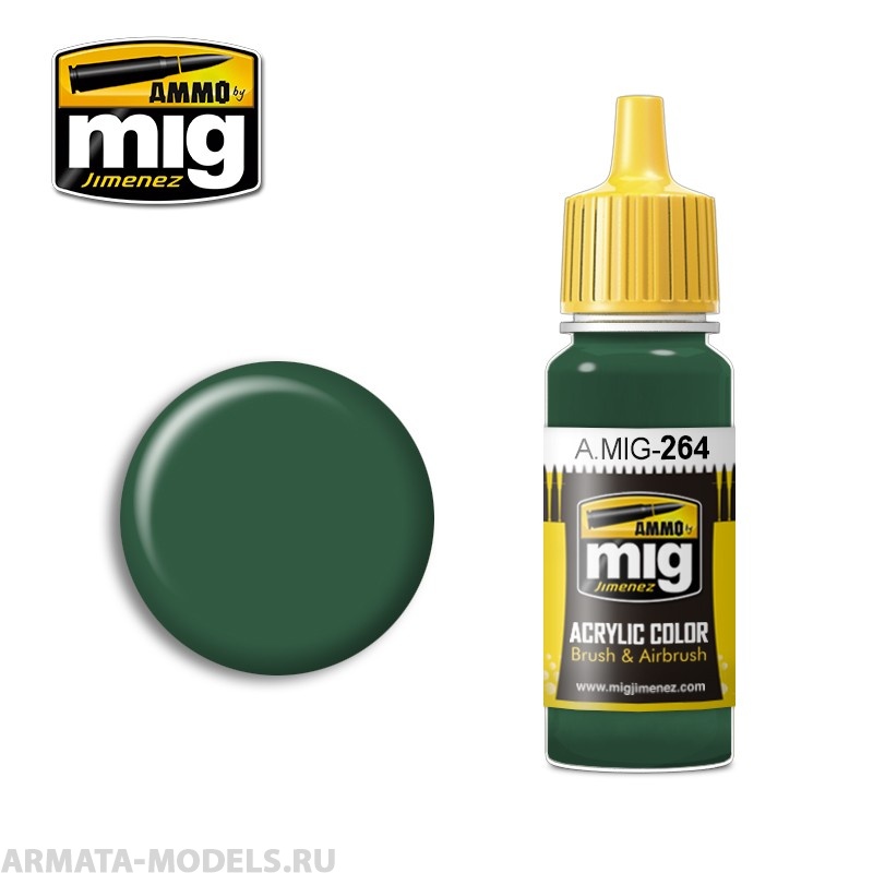 AMIG0264 Ammo Mig Акриловая краска IJN NAKAJIMA DARK GREEN 17мл