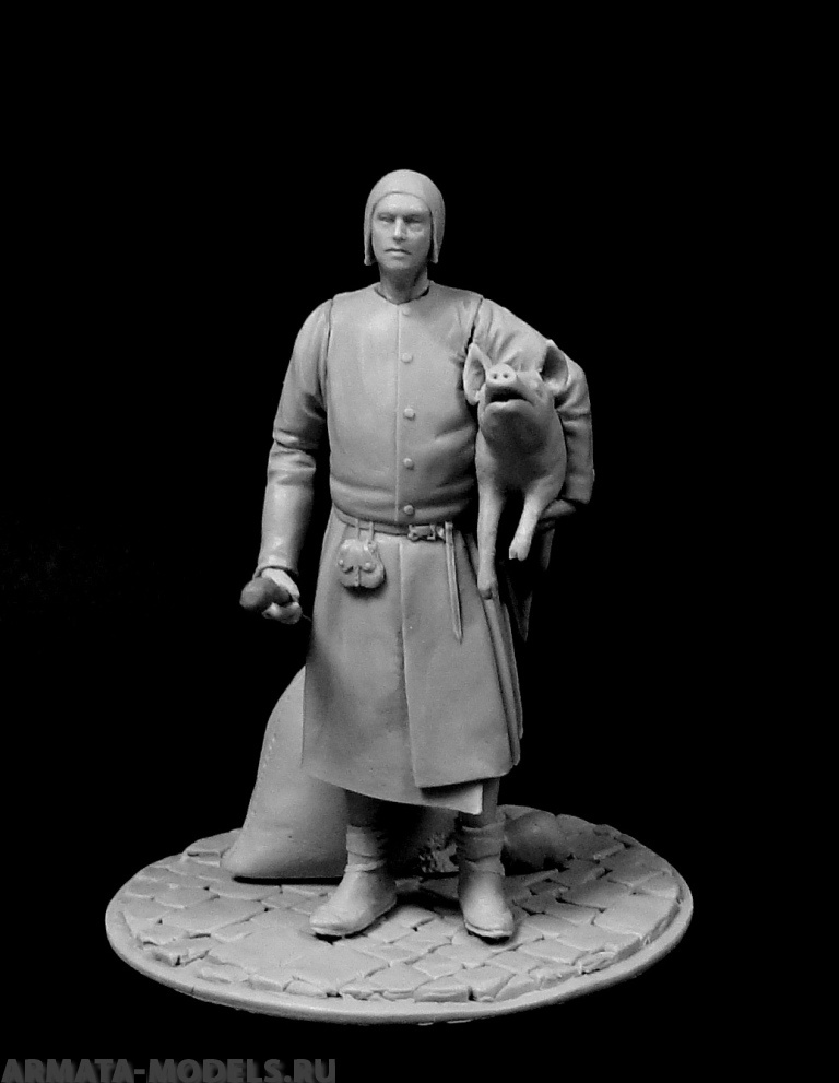 CHM-54191(M). Средневековый мясник. 54 мм. Материал - белый металл. Chronos Miniatures