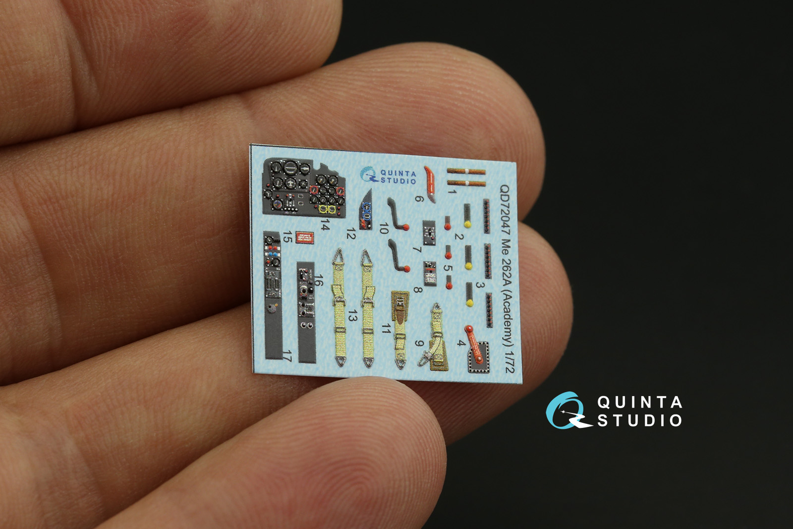 QD72047 3D Декаль интерьера кабины Me-262A (Academy)