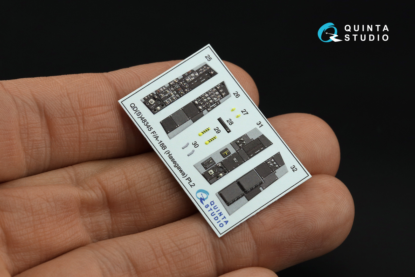 QDS-48345 3D Декаль интерьера кабины F/A-18B (Hasegawa) (Малая версия)