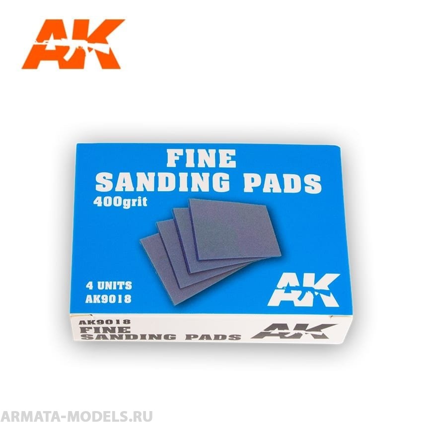 AK9018 Шлифовальная губка Fine Sanding Pads 400 grit. 4 units
