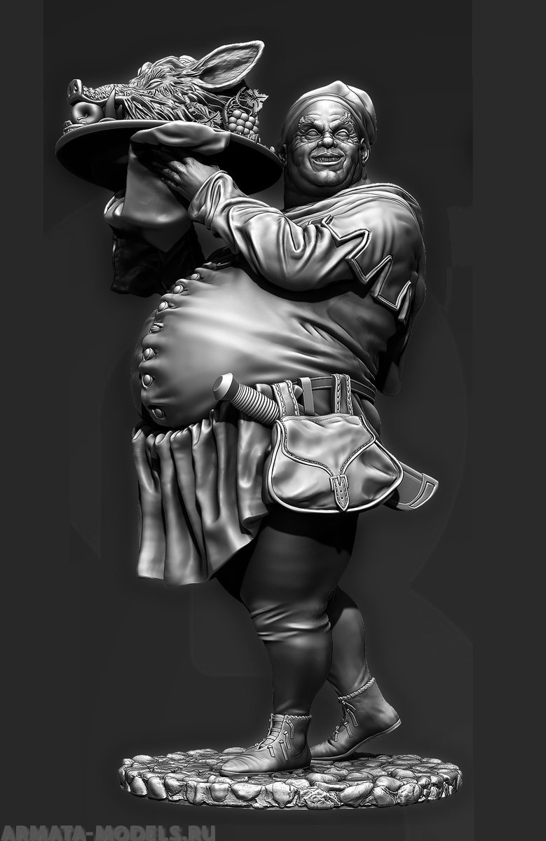 CHM-75025. Средневековый повар. 75 мм. Материал - смола. Chronos Miniatures