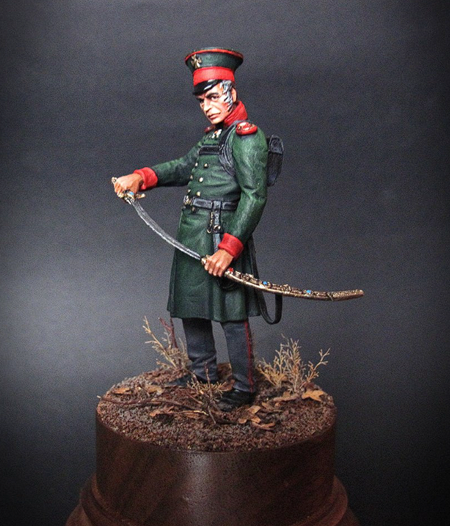 CHM-54096. Обер-Офицер Московского (или Санкт-Петербургского) пешего ополчения, Россия 1812-13 гг. (Два варианта голов). 54 мм. Материал – смола. Chronos Miniatures