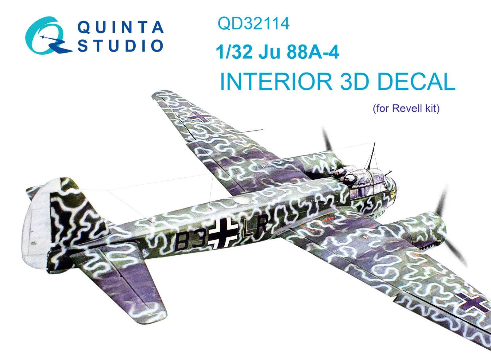 QD32114 3D Декаль интерьера кабины Ju 88A-4 (Revell)