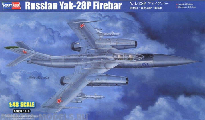 81767 Самолет	 Russian Yak-28P Firebar (Hobby Boss) 1/48 Hobby Boss