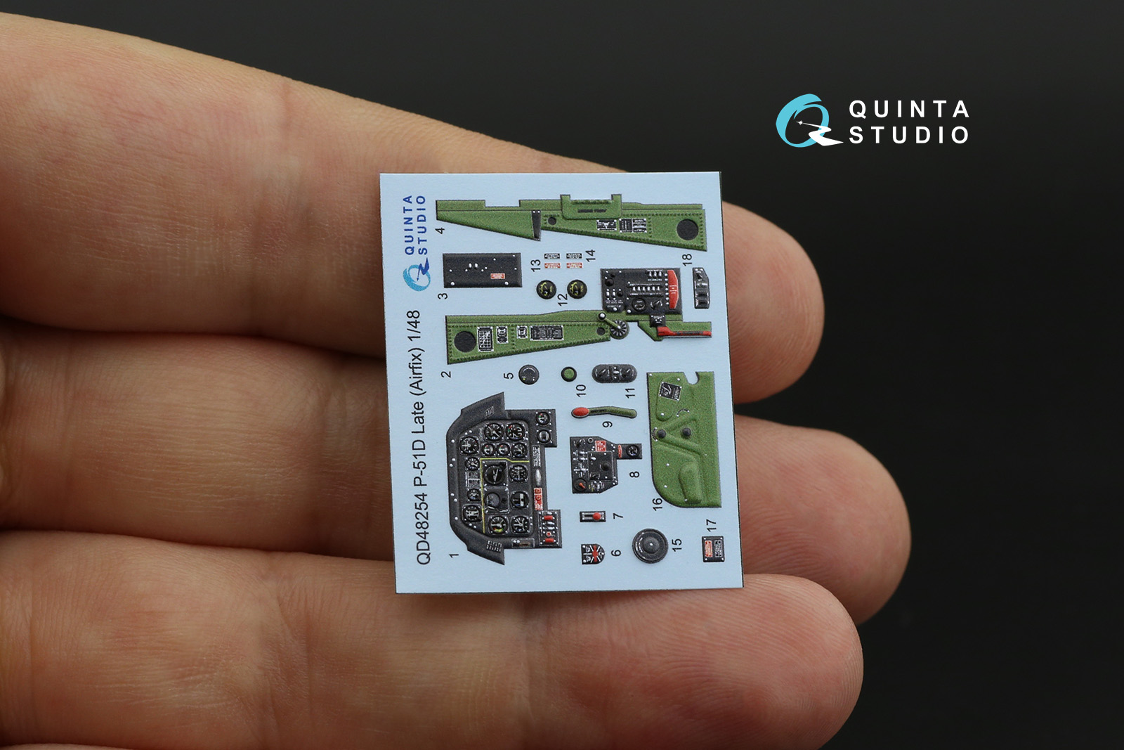 QD48254 3D Декаль интерьера кабины P-51D Late (Airfix)