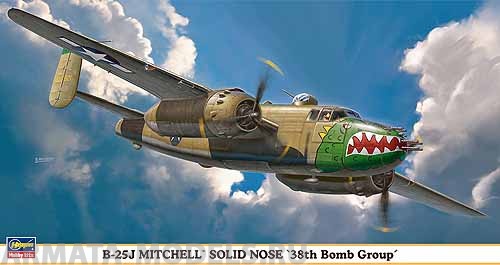 00923  Самолет  B25J Mitchell Solid Nose 38th Bomb Group Hasegawa