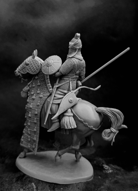 CHM-54368. Воин-саваран династии Сасанидов, 3-5 века н.э. (2 варианта голов, 2 варианта левой руки). 54 мм. Материал - смола. Chronos Miniatures