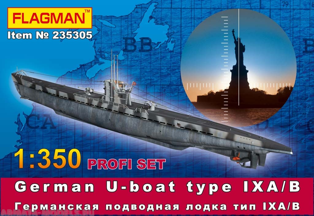 235305F Германская подводная лодка тип IX A/B Profi Set Флагман