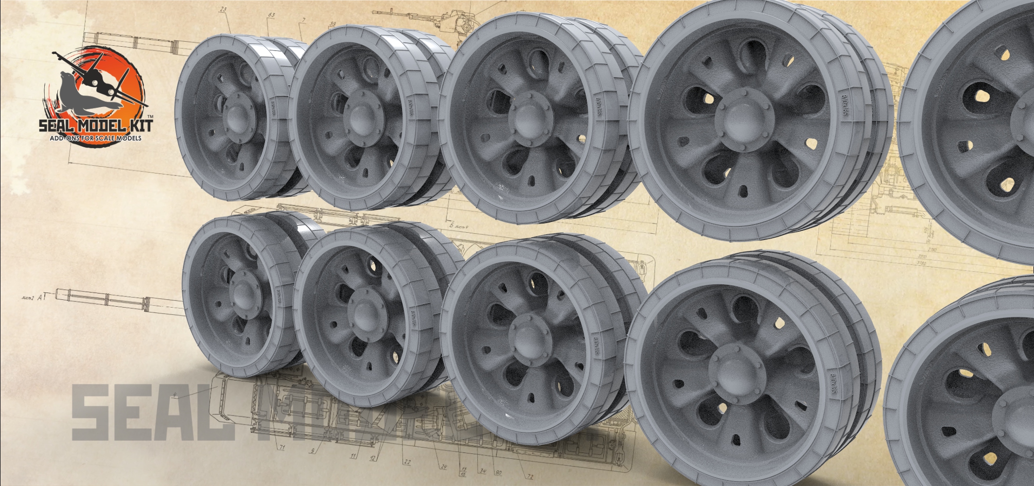 smk35014 Высокодетализированные катки для танка Т-62  без износа (Не для свободной продажи)