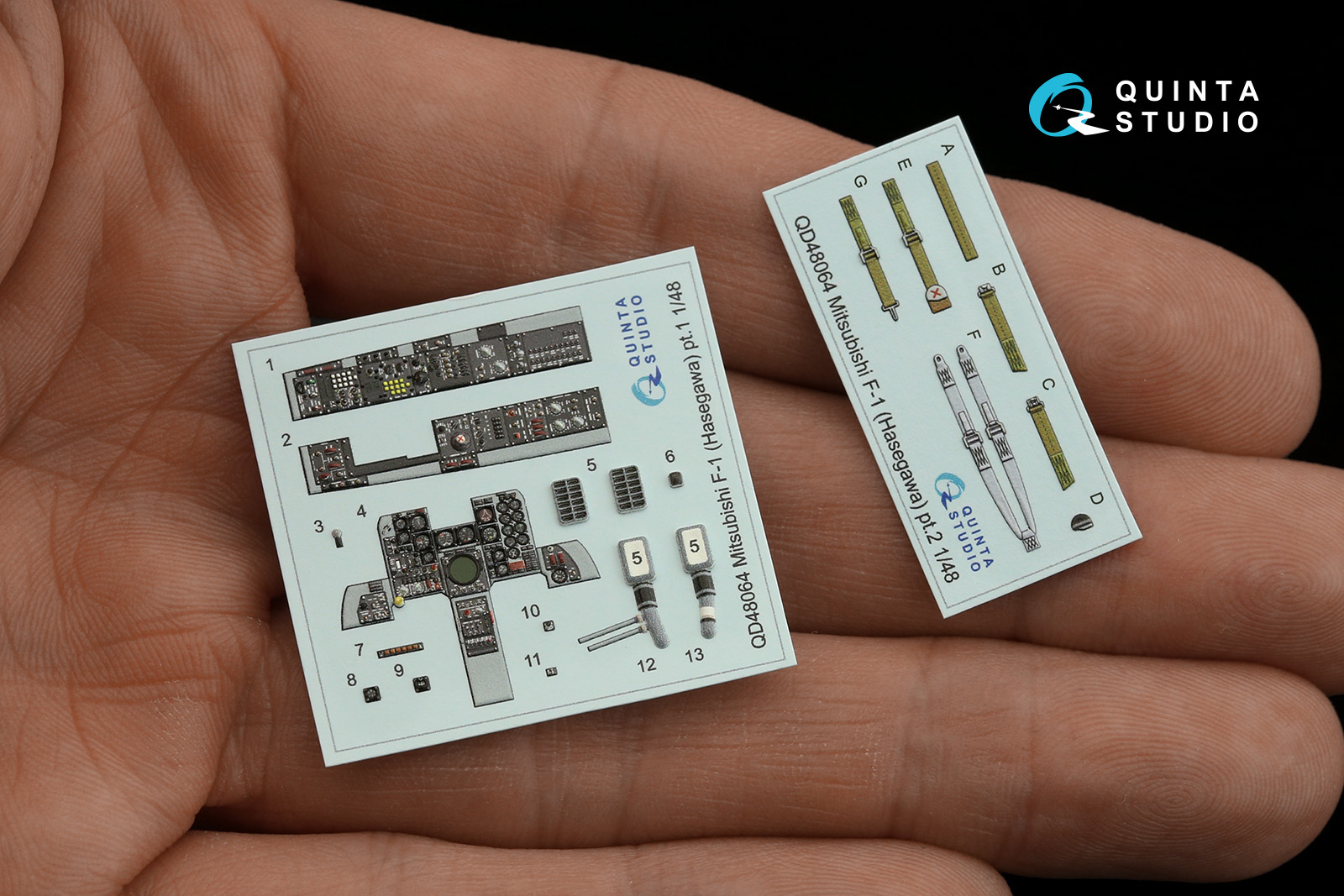 QD48064 3D Декаль интерьера кабины Mitsubishi F-1 (Hasegawa)