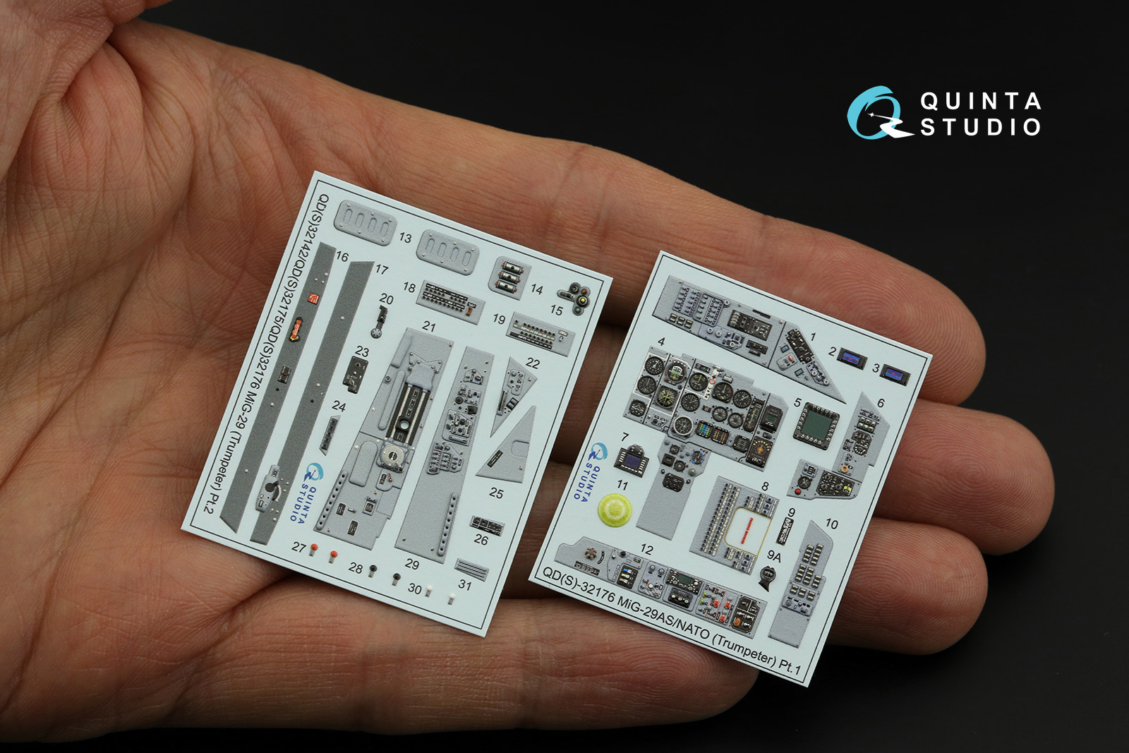 QDS-32176 3D Декаль интерьера кабины MiG-29A NATO service (Trumpeter) (Малая версия)