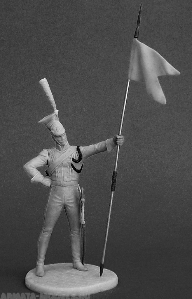 CHM-54116(M). Рядовой уланских полков Французской Императорской Гвардии, 1810-14 гг. (3 варианта положения рук). 54 мм. Материал - белый металл. Chronos Miniatures