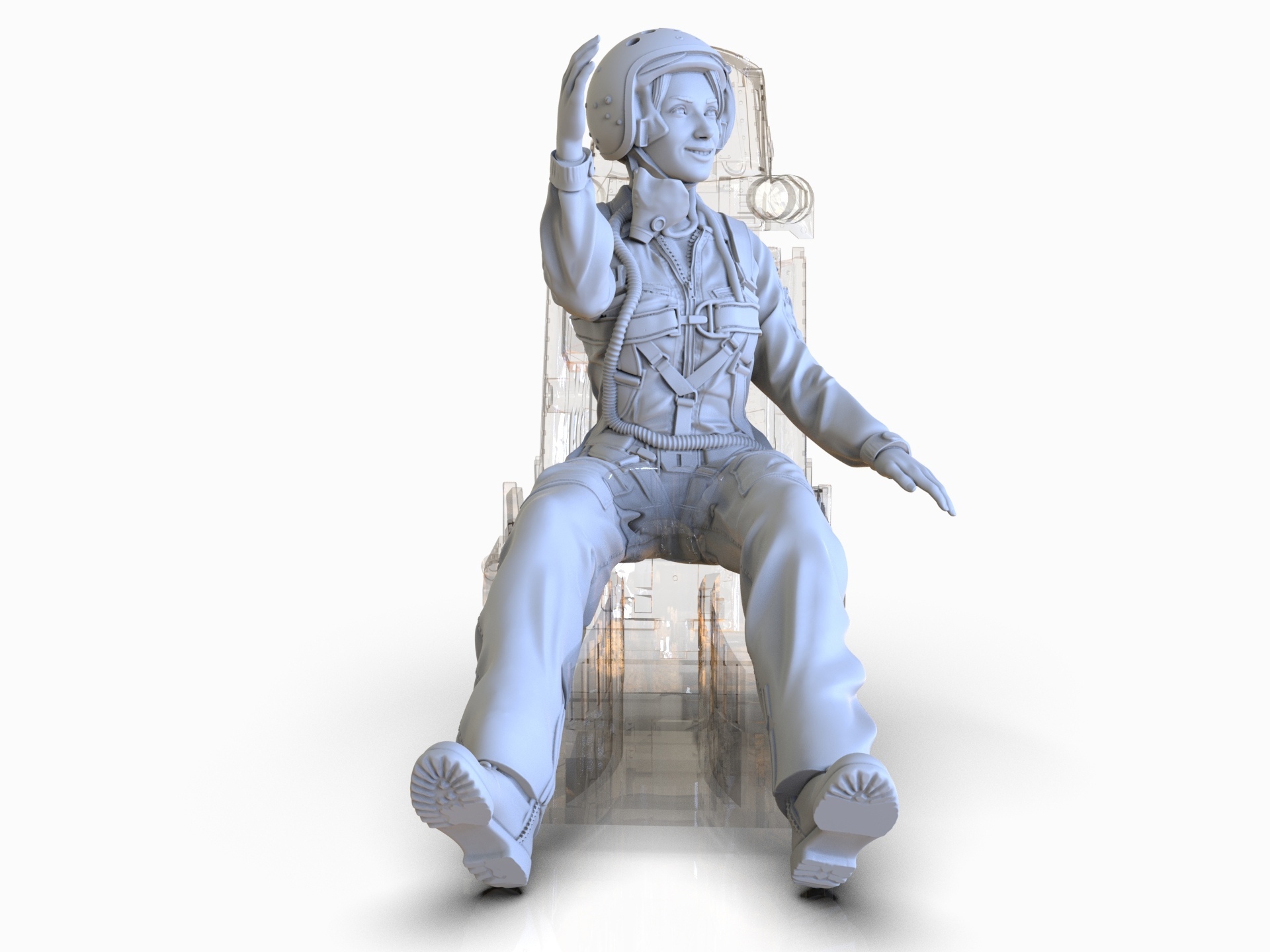 smk48036 Девушка штурмовик в кабину. Seal Model Kit