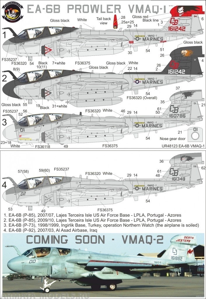 UR72123 Декали для EA-6B Prowler VMAQ-1