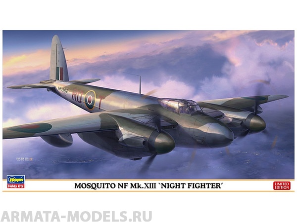 02198 Самолет De Havilland Mosquito NF Mk.XIII Night Fighter Hasegawa
