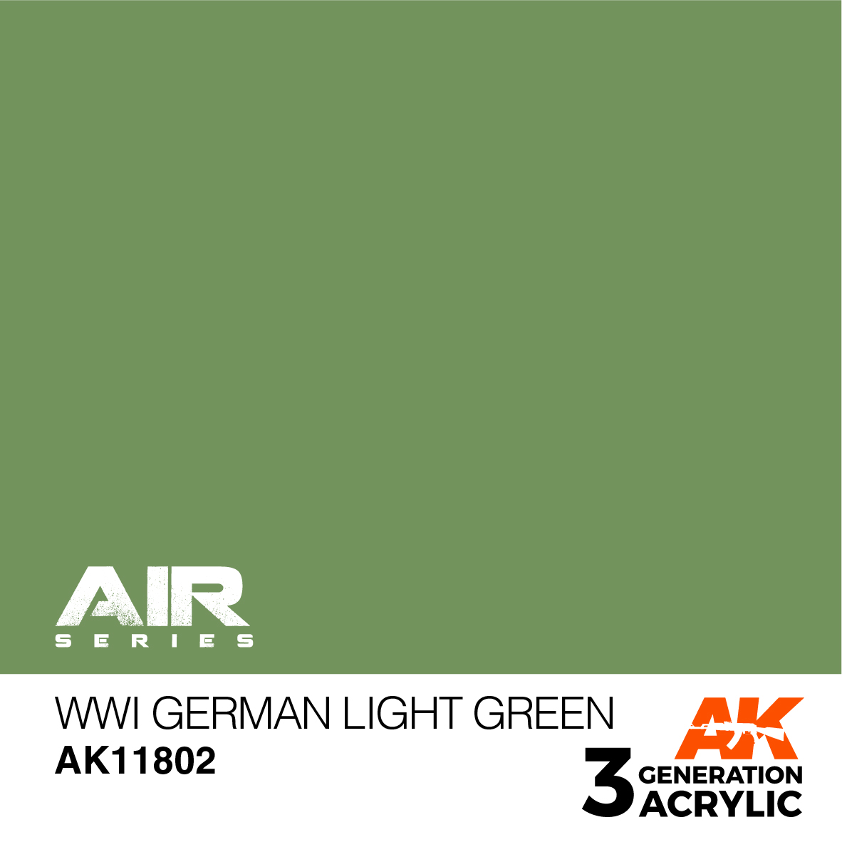 AK11802 Краска акриловая 3Gen WWI German Light Green