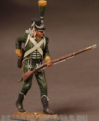 CHM-54017(M). Вестфальский егерь Королевской гвардии, 1809-11 гг. 54 мм. Материал - белый металл. Chronos Miniatures