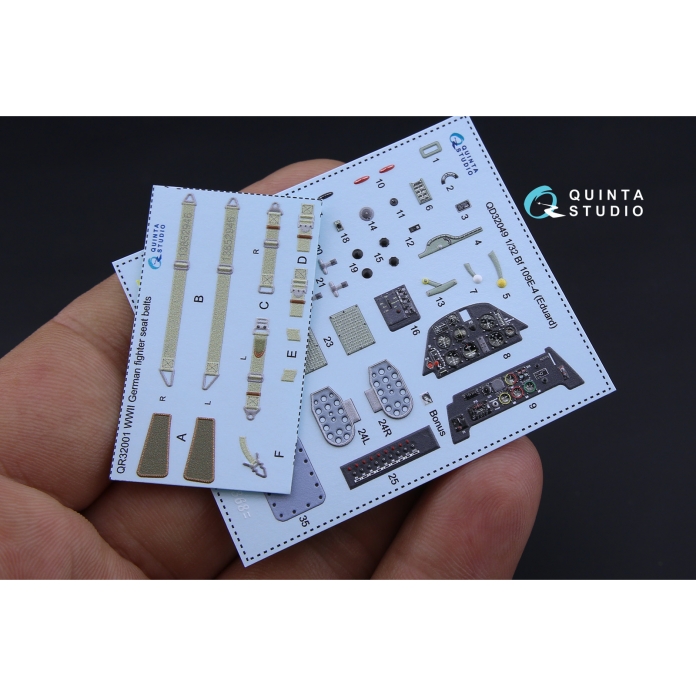 QD32049 3D Декаль интерьера кабины Bf 109E-4 (для модели Eduard)