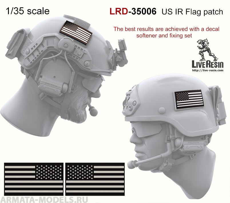LRD35006 US IR Flag patch decals
