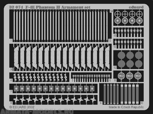 32074 Фототравление F-4 Phantom II for Tamiya Kit (фототравление на вооружение)