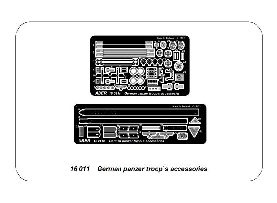 ABR-16-011  Дополнения для  German panzer troop`s accessories для  1/16