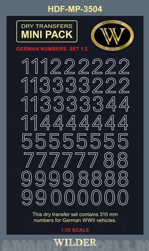 MP-3504 Немецкие номера для наземной техники. Сет 1.2 Контурные, белые, высота 310 мм.