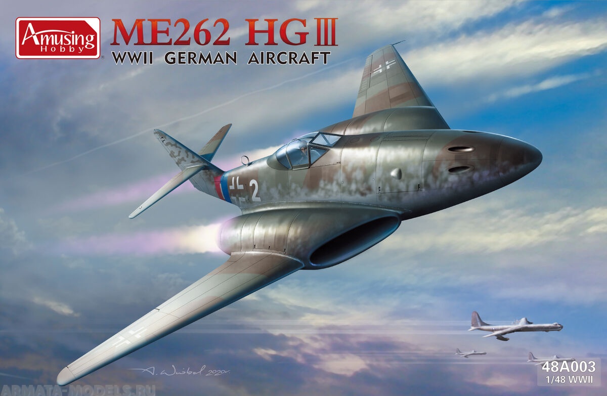 AH48A003 Немецкий истребитель Messerschmitt Me.262 HGII Amusing Hobby