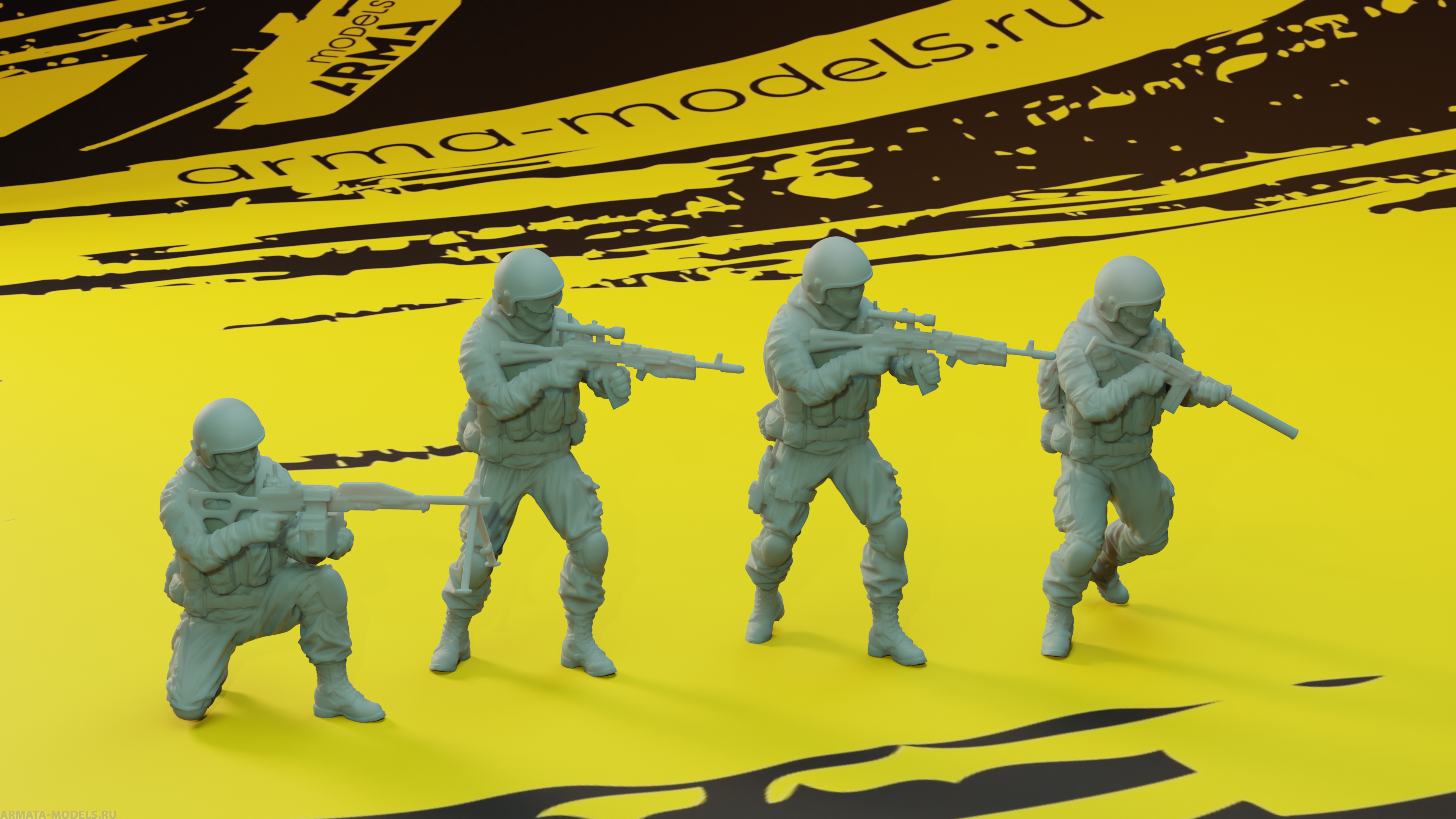 AM72182 Набор современных российских бойцов (4 шт) Arma Models