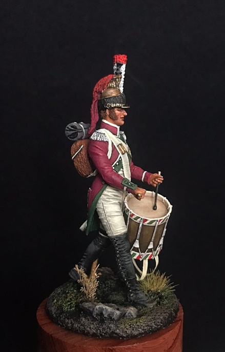 CHM-54187(М). Барабанщик драгунских полков, Франция 1804-07 гг. (2 варианта голов). 54 мм. Материал - белый металл Chronos Miniatures