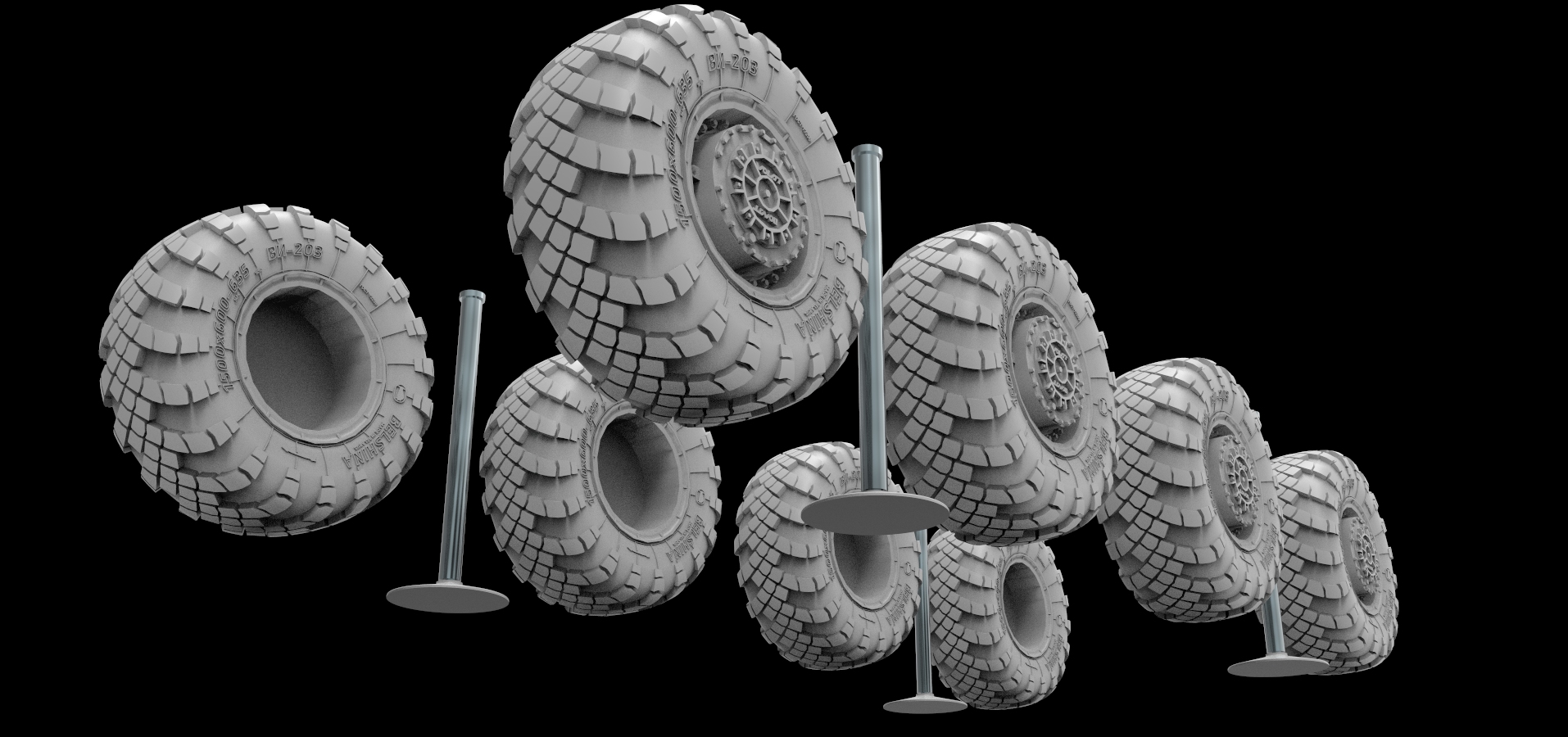 AM7306 Колеса для С-400 без нагрузки, 1/72