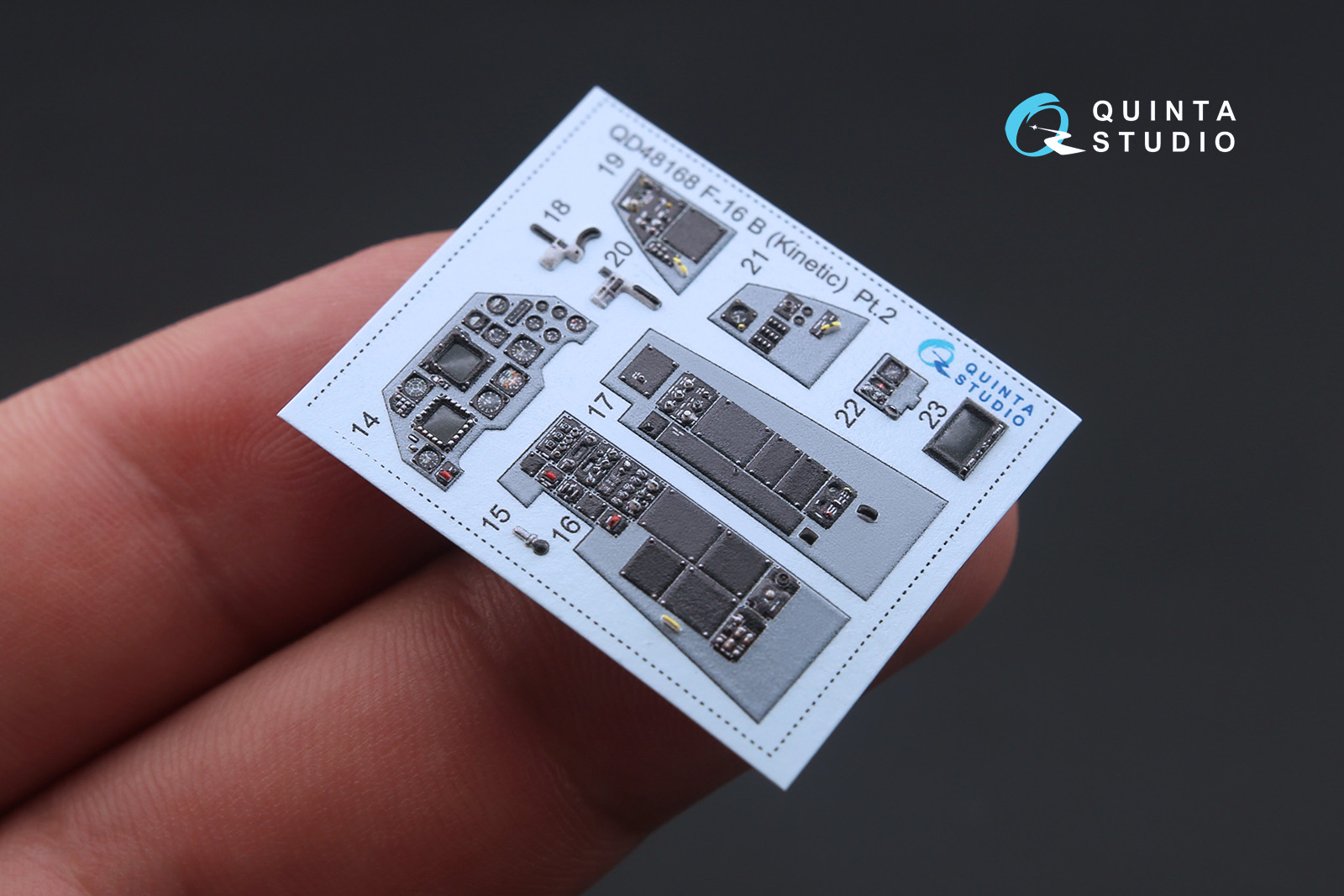 QD48168 3D Декаль интерьера кабины F-16B (для модели Kinetic)