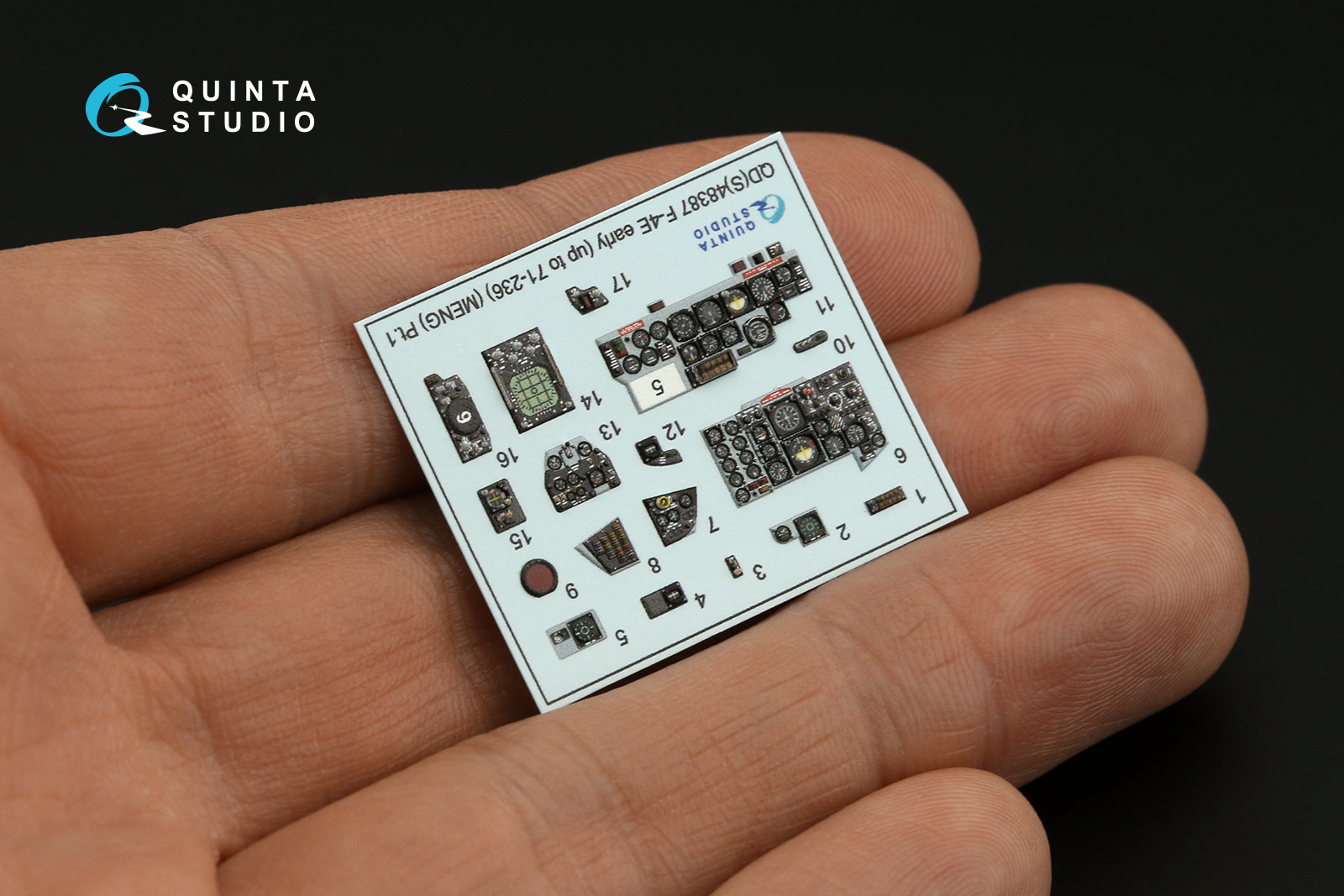 QD48387 3D Декаль интерьера кабины F-4E early с установленным предкрылком крыла (Meng)