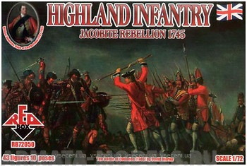 RB72050 Фигуры Jacobite Rebellions. Highland Infantry 1745 Red Box