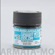 H069  Краска водоразбавляемая художественная т.м. MR.HOBBY  10мл  RLM75 GRAY