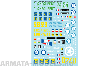35094BIS Декаль French 2eme DB Shermans (1).