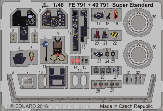 49791 Фототравление Super Etendard for AMK kit